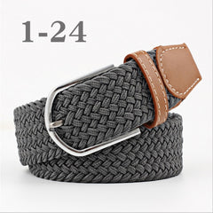 ZLD Hot Colors Men Women Casual Knitted pin buckle Belt Woven Canvas Elastic Stretch Belts Plain Webbing 2020 fashion 105-110cm