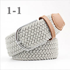 ZLD Hot Colors Men Women Casual Knitted pin buckle Belt Woven Canvas Elastic Stretch Belts Plain Webbing 2020 fashion 105-110cm