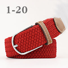 ZLD Hot Colors Men Women Casual Knitted pin buckle Belt Woven Canvas Elastic Stretch Belts Plain Webbing 2020 fashion 105-110cm