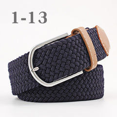 ZLD Hot Colors Men Women Casual Knitted pin buckle Belt Woven Canvas Elastic Stretch Belts Plain Webbing 2020 fashion 105-110cm