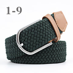 ZLD Hot Colors Men Women Casual Knitted pin buckle Belt Woven Canvas Elastic Stretch Belts Plain Webbing 2020 fashion 105-110cm