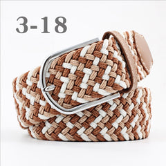 ZLD Hot Colors Men Women Casual Knitted pin buckle Belt Woven Canvas Elastic Stretch Belts Plain Webbing 2020 fashion 105-110cm