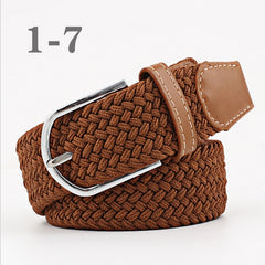 ZLD Hot Colors Men Women Casual Knitted pin buckle Belt Woven Canvas Elastic Stretch Belts Plain Webbing 2020 fashion 105-110cm