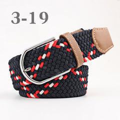 ZLD Hot Colors Men Women Casual Knitted pin buckle Belt Woven Canvas Elastic Stretch Belts Plain Webbing 2020 fashion 105-110cm