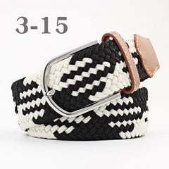 ZLD Hot Colors Men Women Casual Knitted pin buckle Belt Woven Canvas Elastic Stretch Belts Plain Webbing 2020 fashion 105-110cm