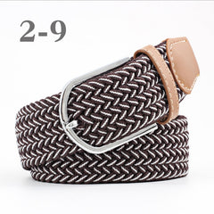 ZLD Hot Colors Men Women Casual Knitted pin buckle Belt Woven Canvas Elastic Stretch Belts Plain Webbing 2020 fashion 105-110cm