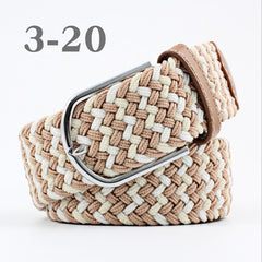 ZLD Hot Colors Men Women Casual Knitted pin buckle Belt Woven Canvas Elastic Stretch Belts Plain Webbing 2020 fashion 105-110cm