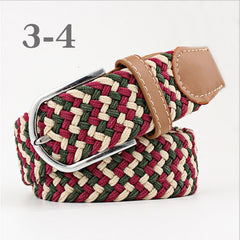 ZLD Hot Colors Men Women Casual Knitted pin buckle Belt Woven Canvas Elastic Stretch Belts Plain Webbing 2020 fashion 105-110cm