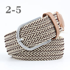 ZLD Hot Colors Men Women Casual Knitted pin buckle Belt Woven Canvas Elastic Stretch Belts Plain Webbing 2020 fashion 105-110cm