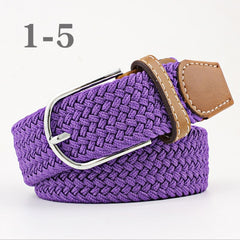 ZLD Hot Colors Men Women Casual Knitted pin buckle Belt Woven Canvas Elastic Stretch Belts Plain Webbing 2020 fashion 105-110cm