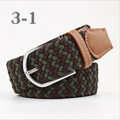 ZLD Hot Colors Men Women Casual Knitted pin buckle Belt Woven Canvas Elastic Stretch Belts Plain Webbing 2020 fashion 105-110cm