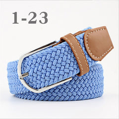 ZLD Hot Colors Men Women Casual Knitted pin buckle Belt Woven Canvas Elastic Stretch Belts Plain Webbing 2020 fashion 105-110cm