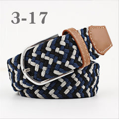 ZLD Hot Colors Men Women Casual Knitted pin buckle Belt Woven Canvas Elastic Stretch Belts Plain Webbing 2020 fashion 105-110cm