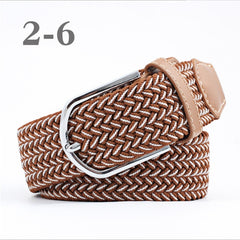 ZLD Hot Colors Men Women Casual Knitted pin buckle Belt Woven Canvas Elastic Stretch Belts Plain Webbing 2020 fashion 105-110cm