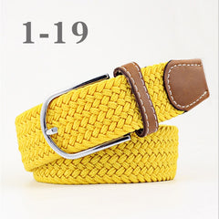 ZLD Hot Colors Men Women Casual Knitted pin buckle Belt Woven Canvas Elastic Stretch Belts Plain Webbing 2020 fashion 105-110cm