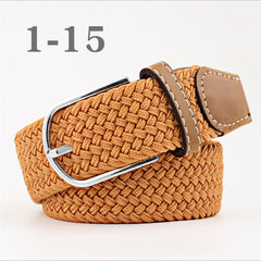 ZLD Hot Colors Men Women Casual Knitted pin buckle Belt Woven Canvas Elastic Stretch Belts Plain Webbing 2020 fashion 105-110cm