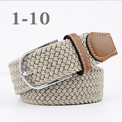 ZLD Hot Colors Men Women Casual Knitted pin buckle Belt Woven Canvas Elastic Stretch Belts Plain Webbing 2020 fashion 105-110cm