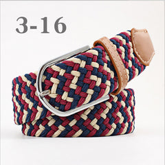 ZLD Hot Colors Men Women Casual Knitted pin buckle Belt Woven Canvas Elastic Stretch Belts Plain Webbing 2020 fashion 105-110cm