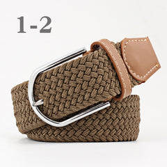 ZLD Hot Colors Men Women Casual Knitted pin buckle Belt Woven Canvas Elastic Stretch Belts Plain Webbing 2020 fashion 105-110cm