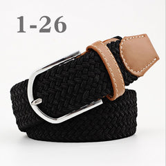 ZLD Hot Colors Men Women Casual Knitted pin buckle Belt Woven Canvas Elastic Stretch Belts Plain Webbing 2020 fashion 105-110cm