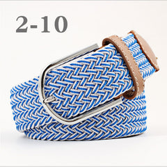 ZLD Hot Colors Men Women Casual Knitted pin buckle Belt Woven Canvas Elastic Stretch Belts Plain Webbing 2020 fashion 105-110cm