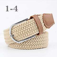 ZLD Hot Colors Men Women Casual Knitted pin buckle Belt Woven Canvas Elastic Stretch Belts Plain Webbing 2020 fashion 105-110cm