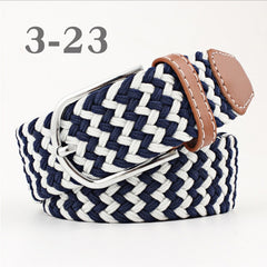 ZLD Hot Colors Men Women Casual Knitted pin buckle Belt Woven Canvas Elastic Stretch Belts Plain Webbing 2020 fashion 105-110cm