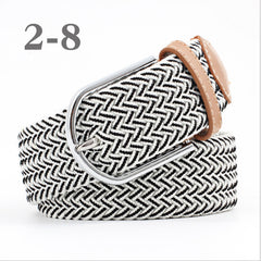 ZLD Hot Colors Men Women Casual Knitted pin buckle Belt Woven Canvas Elastic Stretch Belts Plain Webbing 2020 fashion 105-110cm