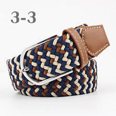 ZLD Hot Colors Men Women Casual Knitted pin buckle Belt Woven Canvas Elastic Stretch Belts Plain Webbing 2020 fashion 105-110cm