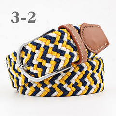 ZLD Hot Colors Men Women Casual Knitted pin buckle Belt Woven Canvas Elastic Stretch Belts Plain Webbing 2020 fashion 105-110cm