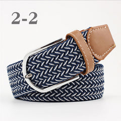 ZLD Hot Colors Men Women Casual Knitted pin buckle Belt Woven Canvas Elastic Stretch Belts Plain Webbing 2020 fashion 105-110cm