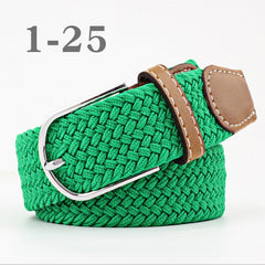 ZLD Hot Colors Men Women Casual Knitted pin buckle Belt Woven Canvas Elastic Stretch Belts Plain Webbing 2020 fashion 105-110cm