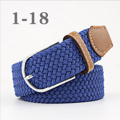 ZLD Hot Colors Men Women Casual Knitted pin buckle Belt Woven Canvas Elastic Stretch Belts Plain Webbing 2020 fashion 105-110cm