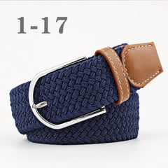 ZLD Hot Colors Men Women Casual Knitted pin buckle Belt Woven Canvas Elastic Stretch Belts Plain Webbing 2020 fashion 105-110cm