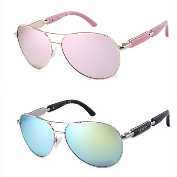 FENCHI Polarized Sunglasses Women Vintage Brand Glasses Driving Pilot Pink Mirror sunglasses Men ladies oculos de sol feminino