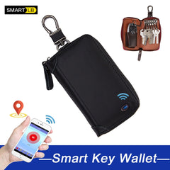 Genuine Leather Smart Men GPS Car Key Wallet Multifunction Keys Organizer Coin Purse Bag Small Housekeeper Key Holder Keychain Case