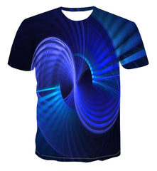 Spiral geometry 3D print T-shirt summer top new men's Multi Size stacked solid T-shirt short sleeve o-neck beach T-shirt