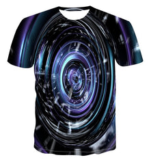 Spiral geometry 3D print T-shirt summer top new men's Multi Size stacked solid T-shirt short sleeve o-neck beach T-shirt