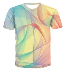 Spiral geometry 3D print T-shirt summer top new men's Multi Size stacked solid T-shirt short sleeve o-neck beach T-shirt