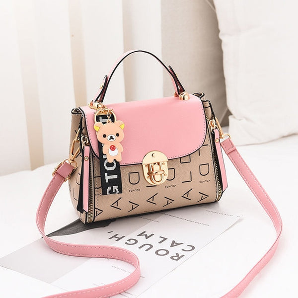 New Cute Type Ladies PU Handbag High Quality 2020 Hot Sale Small Girls Exquisite Color Matching Casual Fashion Small Square Bag