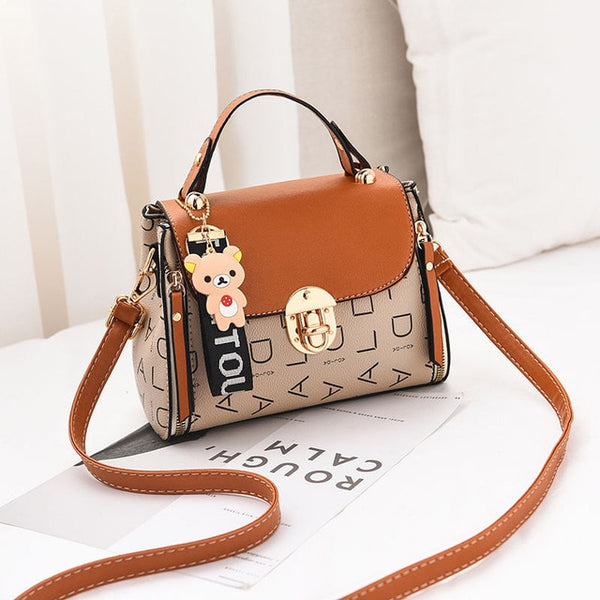 New Cute Type Ladies PU Handbag High Quality 2020 Hot Sale Small Girls Exquisite Color Matching Casual Fashion Small Square Bag