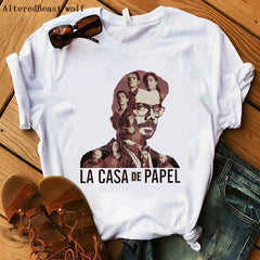 La Casa De Papel women t shirt Harajuku BELLA CIAO letters print Short Sleeve funny Money Heist House of Paper Hip Hop Tops Tees