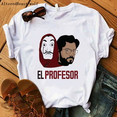 La Casa De Papel women t shirt Harajuku BELLA CIAO letters print Short Sleeve funny Money Heist House of Paper Hip Hop Tops Tees