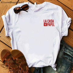 La Casa De Papel women t shirt Harajuku BELLA CIAO letters print Short Sleeve funny Money Heist House of Paper Hip Hop Tops Tees