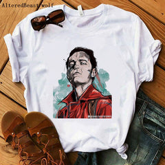 La Casa De Papel women t shirt Harajuku BELLA CIAO letters print Short Sleeve funny Money Heist House of Paper Hip Hop Tops Tees