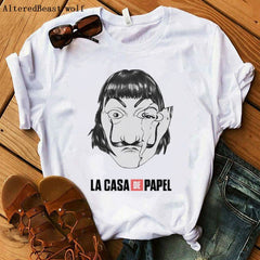 La Casa De Papel women t shirt Harajuku BELLA CIAO letters print Short Sleeve funny Money Heist House of Paper Hip Hop Tops Tees