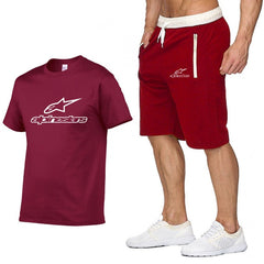 2020 Fashion t-shirt Shorts Set Men Summer 2pc Tracksuit+Shorts Sets Beach Mens Casual Tee Shirts Set Sportswears