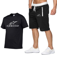 2020 Fashion t-shirt Shorts Set Men Summer 2pc Tracksuit+Shorts Sets Beach Mens Casual Tee Shirts Set Sportswears