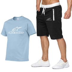 2020 Fashion t-shirt Shorts Set Men Summer 2pc Tracksuit+Shorts Sets Beach Mens Casual Tee Shirts Set Sportswears