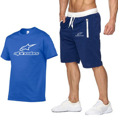 2020 Fashion t-shirt Shorts Set Men Summer 2pc Tracksuit+Shorts Sets Beach Mens Casual Tee Shirts Set Sportswears